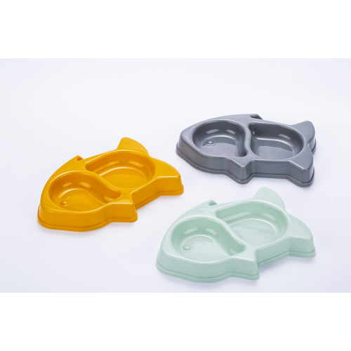 Plastic Feeding Drinking Feeder Dish Cat Bowel